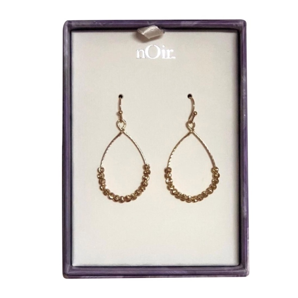 New In Box Gold Beaded Drop Earring